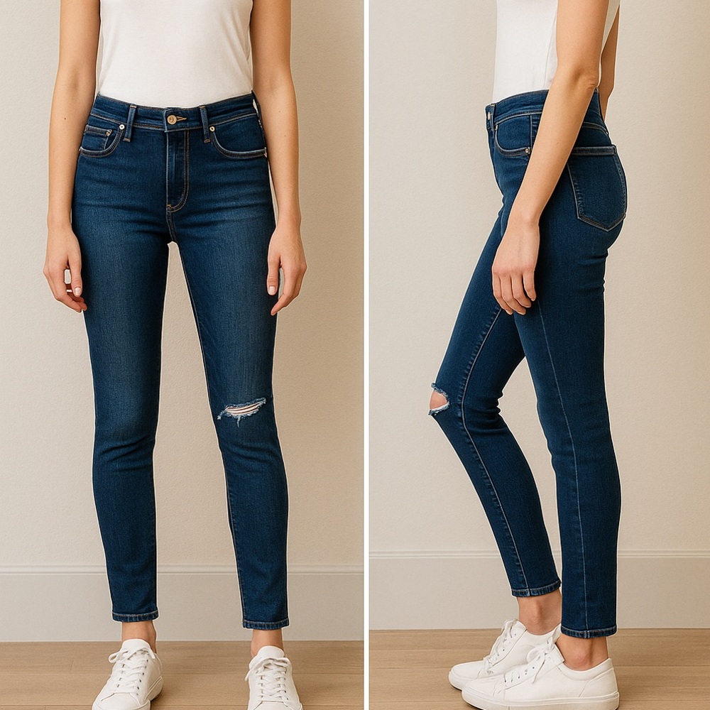 Pistola Distressed Straight Leg Jeans Size 25 Blue High Rise